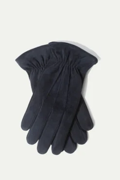 Gants en daim bleus - Made in Italy