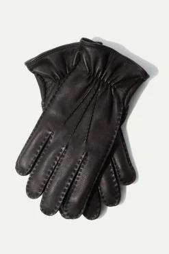 Gants noirs en cuir de cerf - Made in Italy