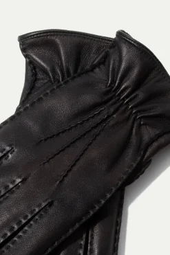 Gants noirs en cuir de cerf - Made in Italy