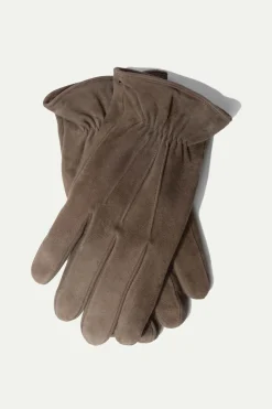 Gants taupe en daim - Made in Italy