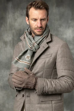Gants taupe en daim - Made in Italy