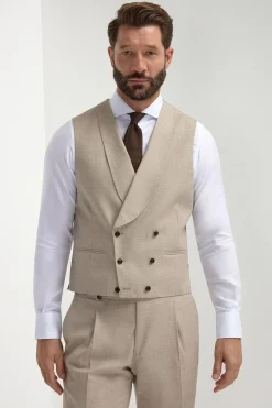 Gilet croisé beige - Made in Italy