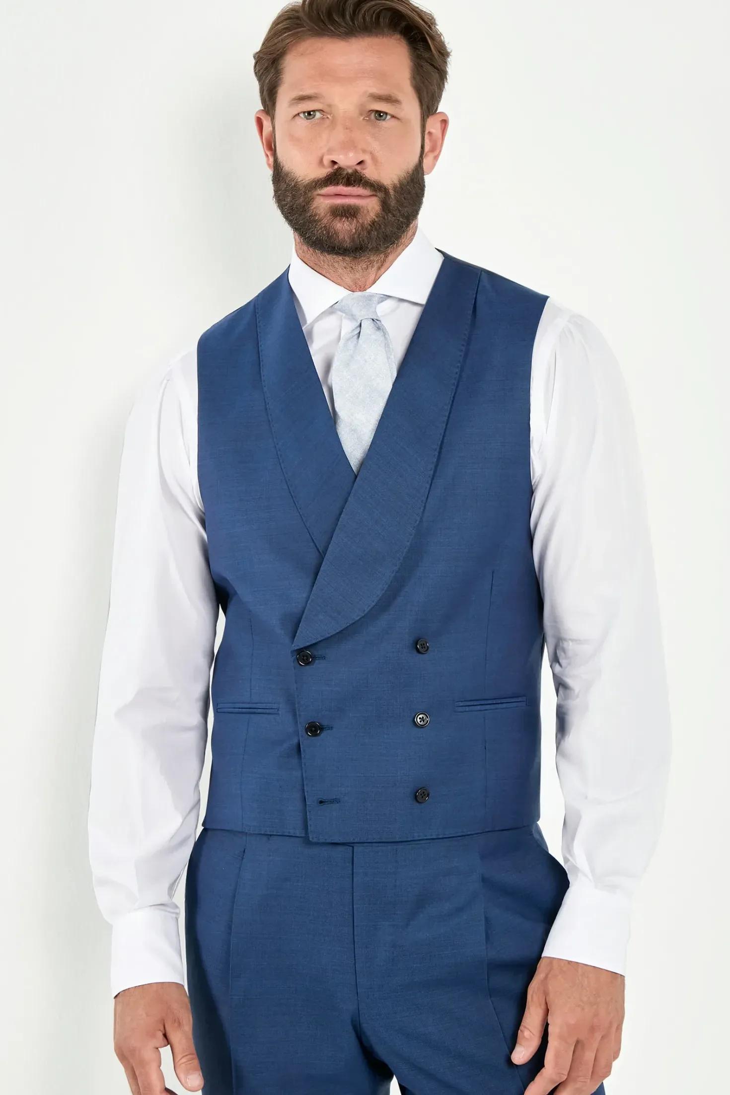 Gilet croisé Bleu roi - Made in Italy