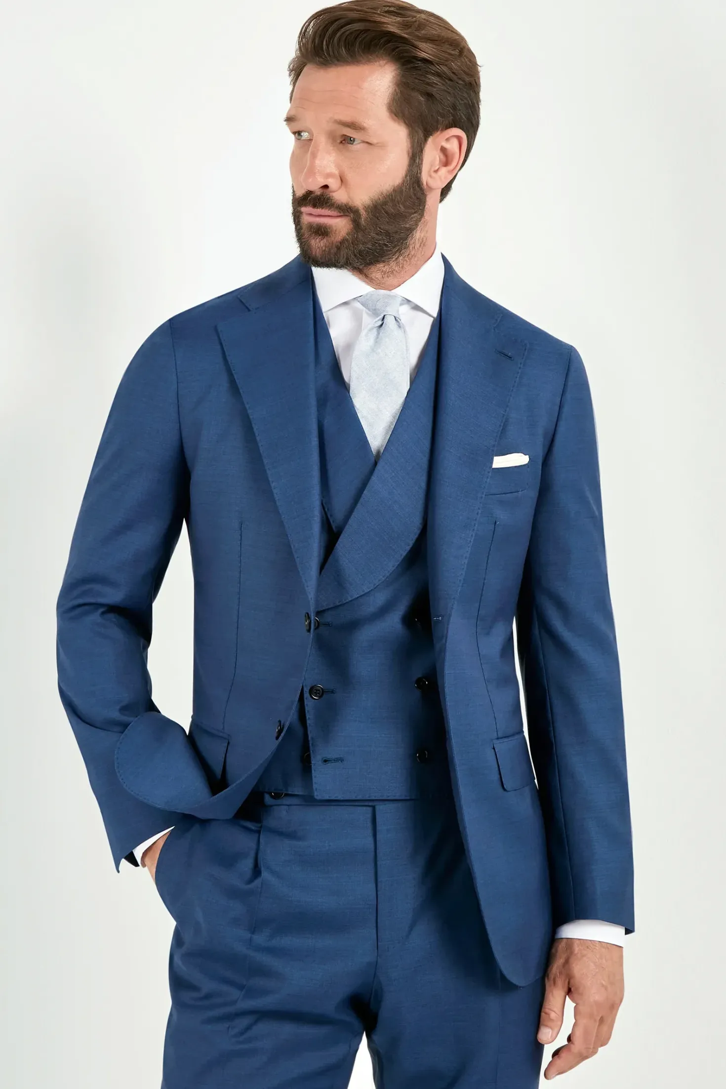 Gilet croisé Bleu roi - Made in Italy