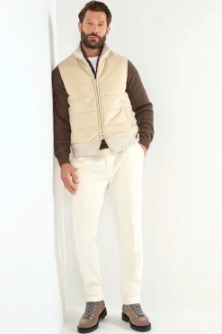 Gilet en alcantara sable - Made in Italy