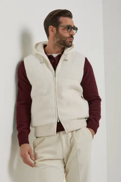 Gilet en maille Blanc cassé - Made in Italy