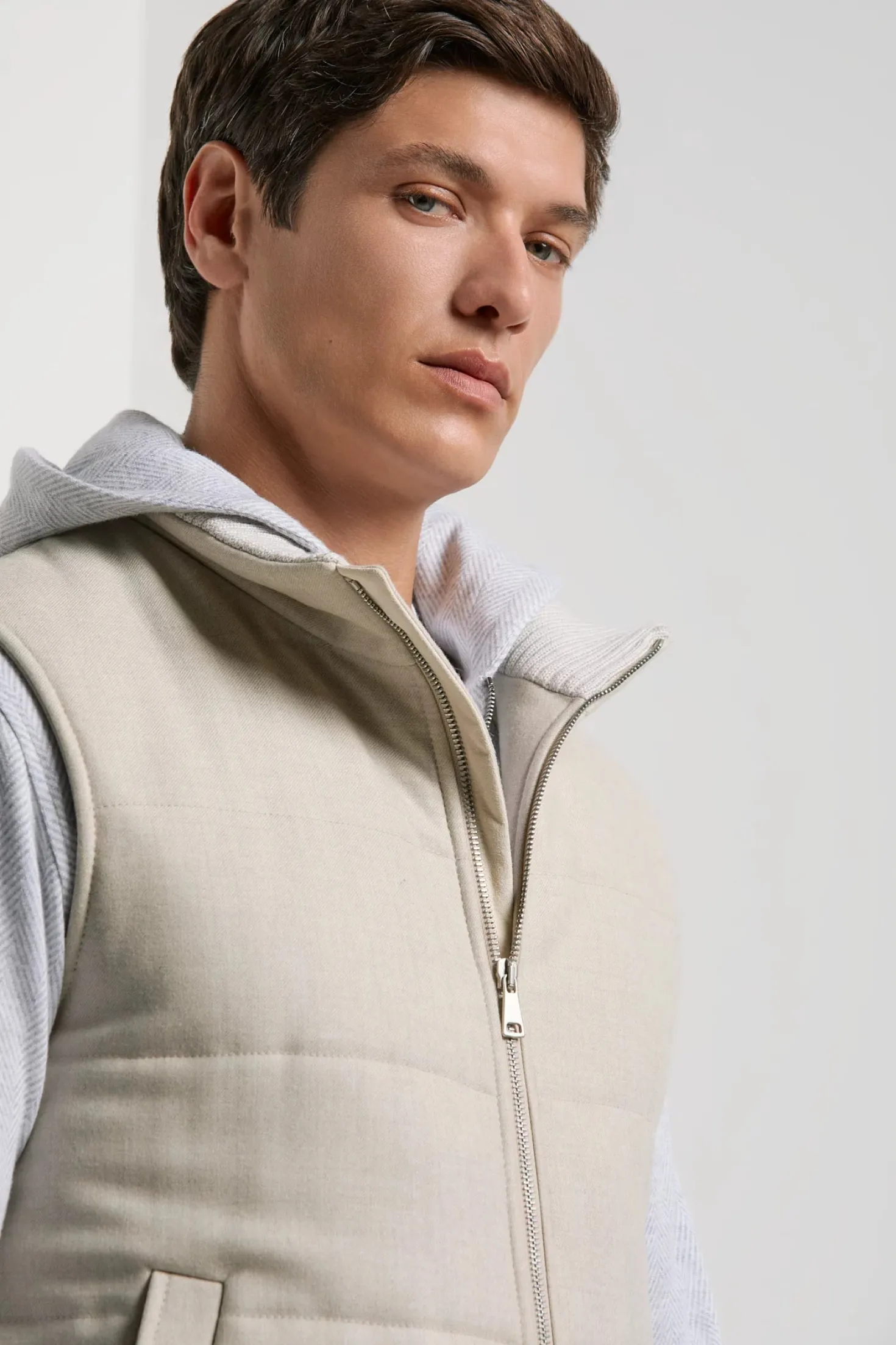 Gilet matelassé beige - Made in Italy