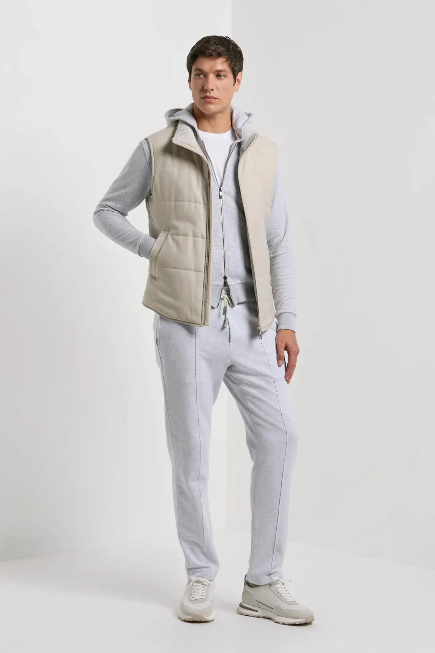 Gilet matelassé beige - Made in Italy