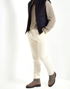Gilet matelassé bleu en laine et cachemire – Made in Italy