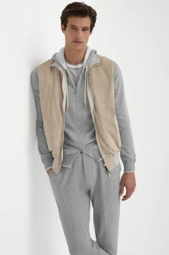 Gilet réversible en daim sable - Made in Italy