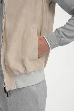 Gilet réversible en daim sable - Made in Italy