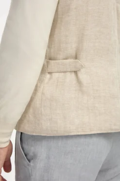 Gilet réversible sable à chevrons - Made in Italy