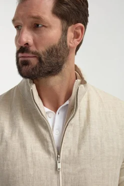 Gilet réversible sable à chevrons - Made in Italy