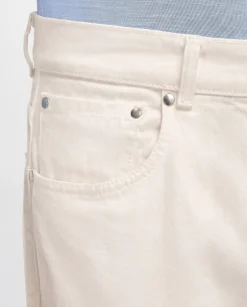 Jean Blanc cassé en coton et cachemire - Made in Italy