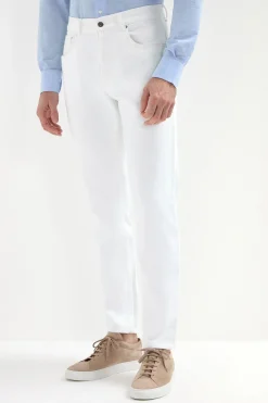 Jean blanc - coton Candiani - Made in Italy