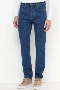 Jean bleu moyen - coton Candiani - Made in Italy
