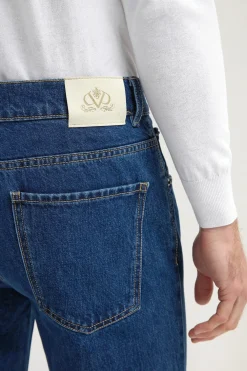 Jean bleu moyen - coton Candiani - Made in Italy