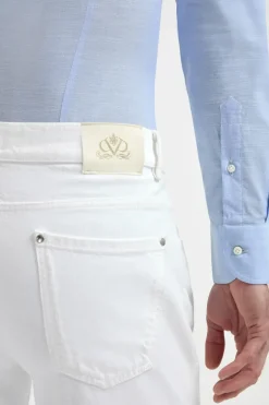 Jean droit blanc - coton Candiani - Made in Italy