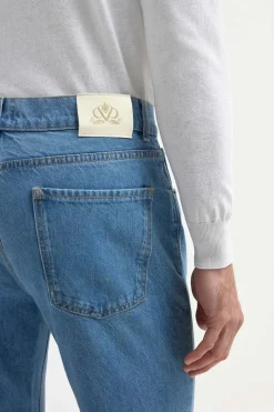 Jean droit bleu clair - coton Candiani - Made in Italy