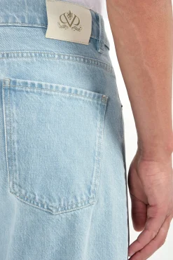 Jean droit délavé - coton Candiani - Made in Italy