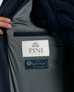Manteau matelassé en laine et cachemire bleu - Made in Italy