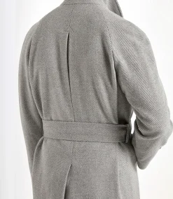 Manteau raglan gris à chevrons – Made in Italy