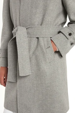 Manteau raglan gris à chevrons – Made in Italy
