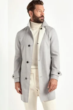 Manteau réversible gris clair et blanc - Made in Italy