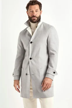 Manteau réversible gris clair et blanc - Made in Italy