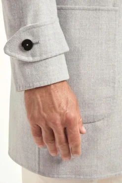 Manteau réversible gris clair et blanc - Made in Italy