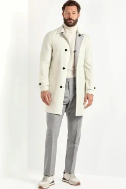 Manteau réversible gris clair et blanc - Made in Italy