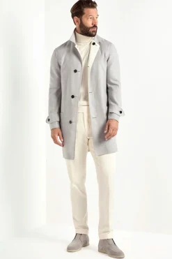 Manteau réversible gris clair et blanc - Made in Italy