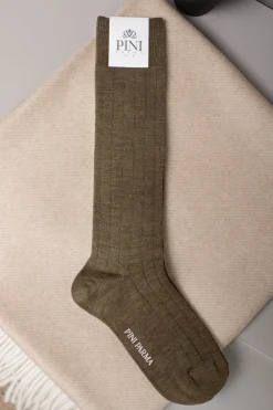 Marron - Chaussettes courtes en laine ultra-résistante - Made in Italy
