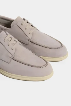 Mocassins bateau en nubuck sable - Made in Italy