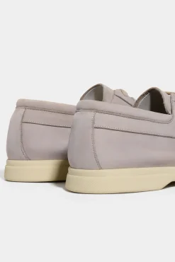 Mocassins bateau en nubuck sable - Made in Italy