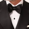 Nœud papillon noir à nouer en soie - Made in Italy