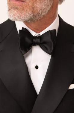 Nœud papillon noir à nouer en soie - Made in Italy