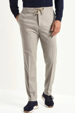 Pantalon Alassio en flanelle sable - Made in Italy