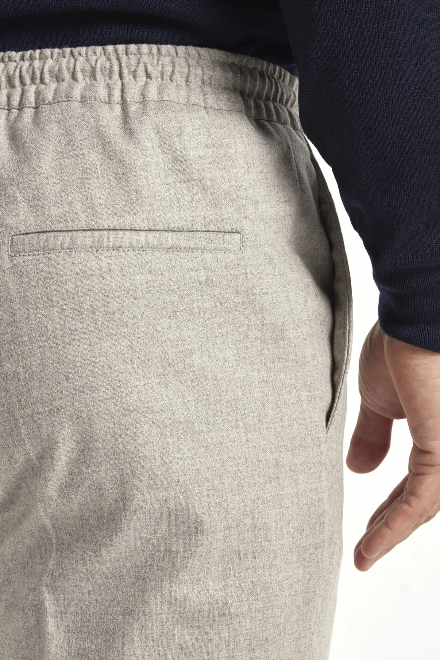 Pantalon Alassio en flanelle sable - Made in Italy
