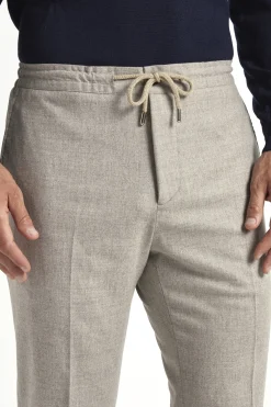 Pantalon Alassio en flanelle sable - Made in Italy