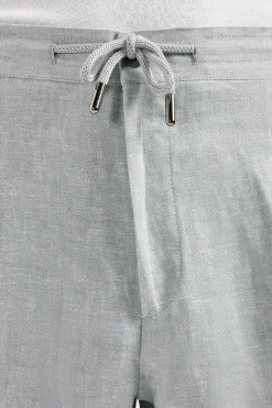 Pantalon Alassio en lin Gris clair - Made in Italy
