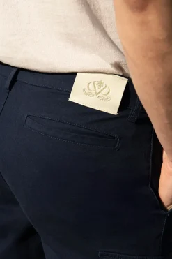 Pantalon cargo en coton stretch bleu - Made in Italy