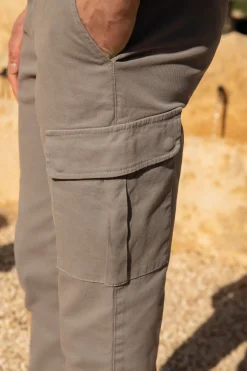 Pantalon cargo en coton stretch gris - Made in Italy