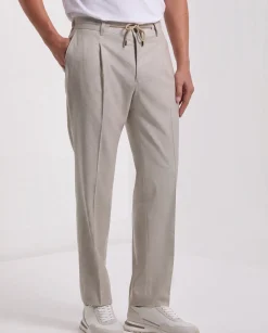 Pantalon Como beige en flanelle - Made in Italy