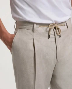 Pantalon Como beige en flanelle - Made in Italy
