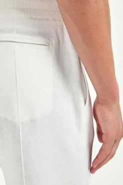 Pantalon de jogging Blanc cassé en mélange cachemire - Made in Italy