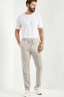 Pantalon de jogging en jersey taupe clair - Made in Italy