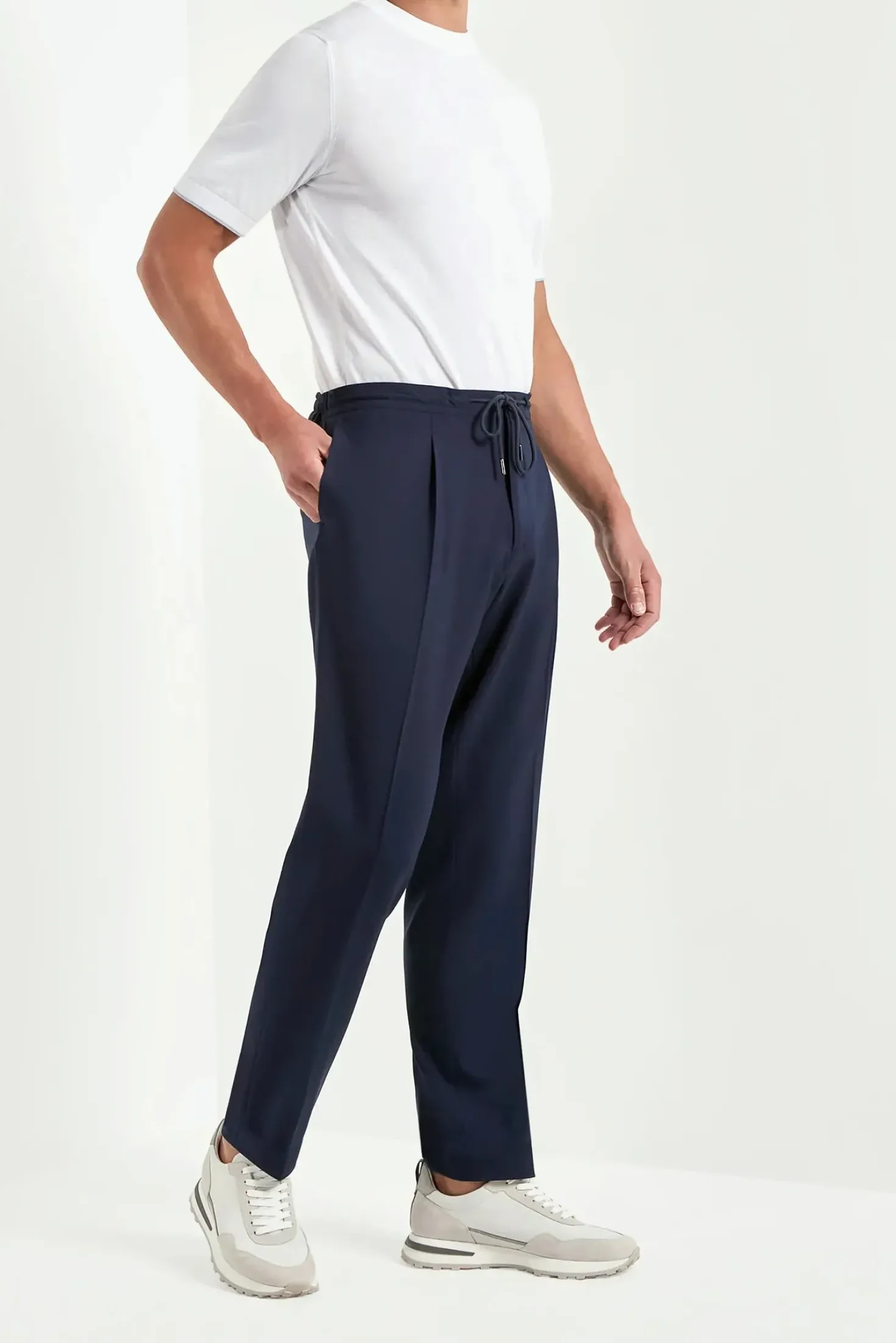 Pantalon de voyage Alassio bleu - Made in Italy