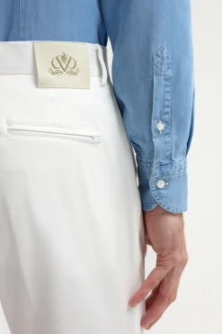 pantalon Garda en coton Blanc cassé - Made in Italy