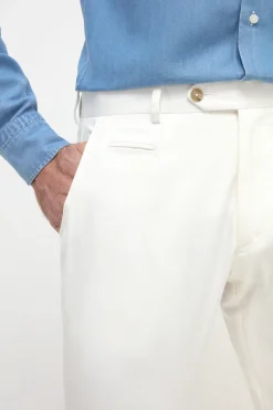 pantalon Garda en coton Blanc cassé - Made in Italy